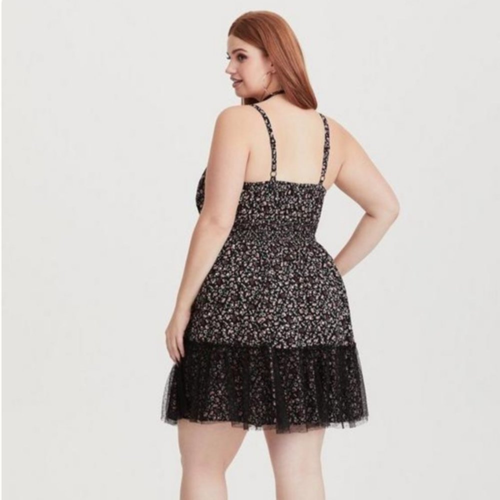 Torrid black floral print cami mini dress 2 - Picture 4 of 13